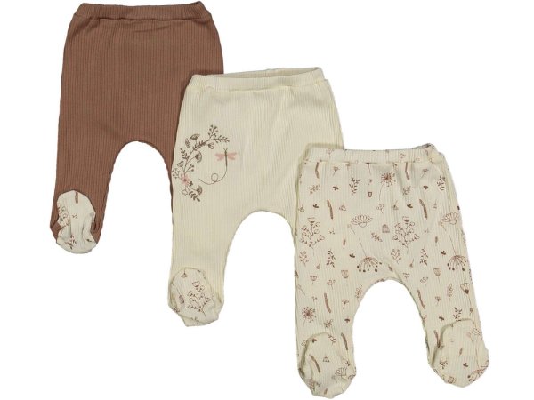 Set per bebe me 3 tuta me lule te vogla bezhe kafe