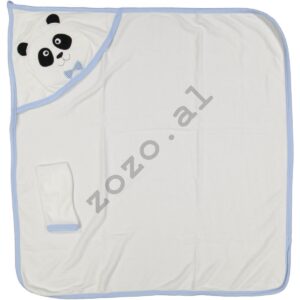 3013 peshqir me arush panda shtresa per djem ngjyra bardhe konture blu veshje fustane kostume romper kanatjere aksesore lodra zozo al zozo_albania
