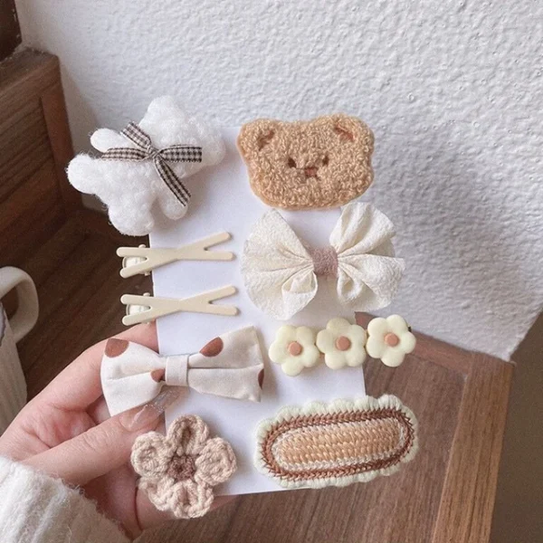 kapese flokesh fjongo per bebe vajza fjongo per goca fjongo shume ngjyreshe zozo aksesore per bebe aksesore per femije per vajza zozo albania kafe hapur