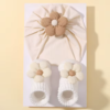 Set turban i holle koke me corape me lule kafe dhe bezhe - Figura 2