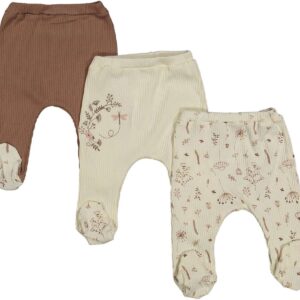 Set per bebe me 3 tuta me lule te vogla bezhe kafe