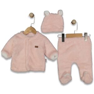 Komplet pellushi me 3 pjese per vajza roze 3-6-9.jpg