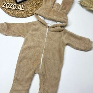 Pellush bezhe unisex me veshe te gjata lepurushi 3-6-9 bezhe.jpeg