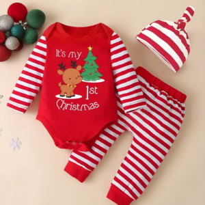 set me tre pjese body tuta dhe kapuc my first christmas 3-6-9.png