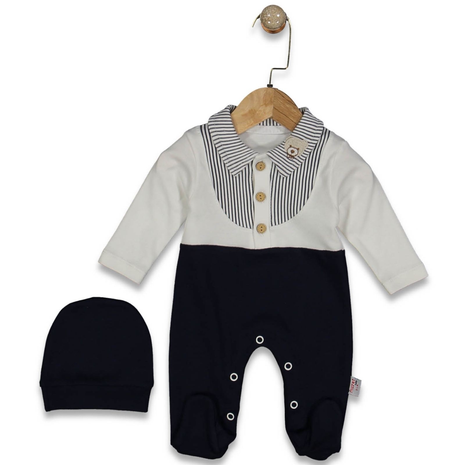 Set romper me jake dhe kapuc per djem bardhe me blu