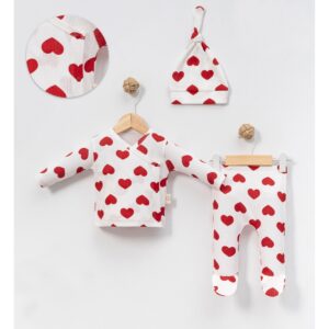 Set me 3 pjese bluze pantallon dhe kapuc me zemra